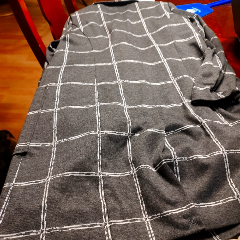 Cato's blazer gray and white plaid